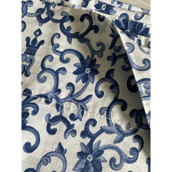 RALPH LAUREN PORCELAIN ROSETTE FULL SHEETS SET Flat Fitted 2 Pillowcases USA - Picture 4 of 7